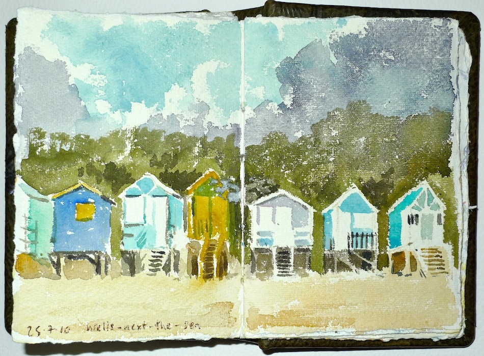 950x699 Beach Huts, Wells Next The Sea - Beach Hut Painting
