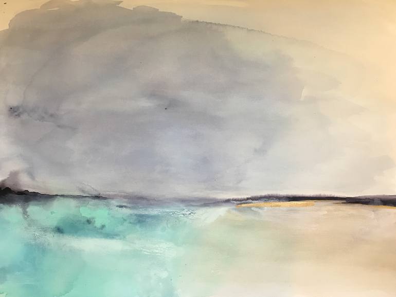 770x578 Saatchi Art Abstract Large Beach Landscape Original Atmospheric - Beach Landscape Painting