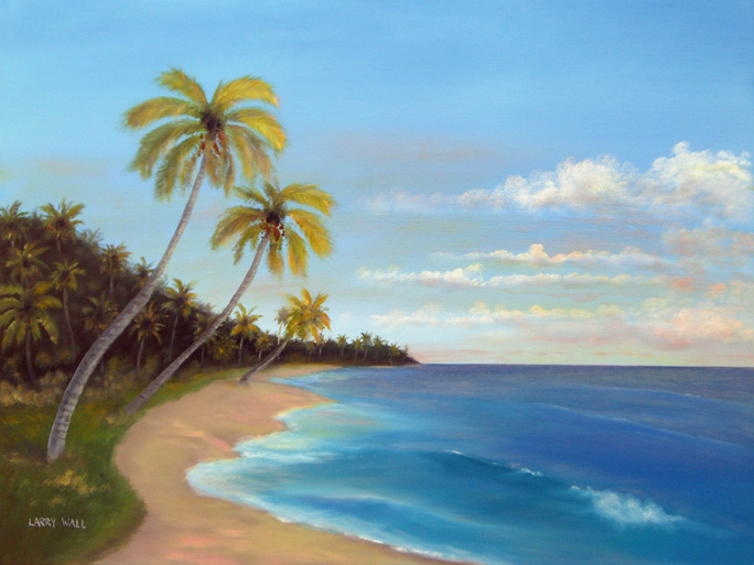684x513 Tropical Beach Oil Paintings By Larry Wall. Ocean Wave, Seascape - Beach Oil Painting