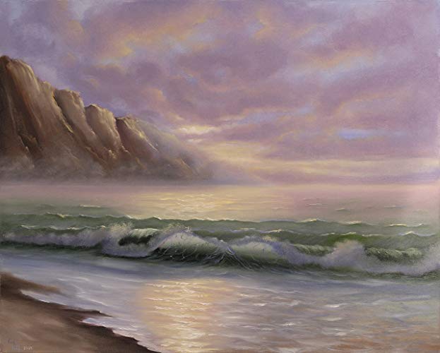 623x500 Coastal Ocean Oil Painting, Beach Oil Painting, Large - Beach Oil Painting