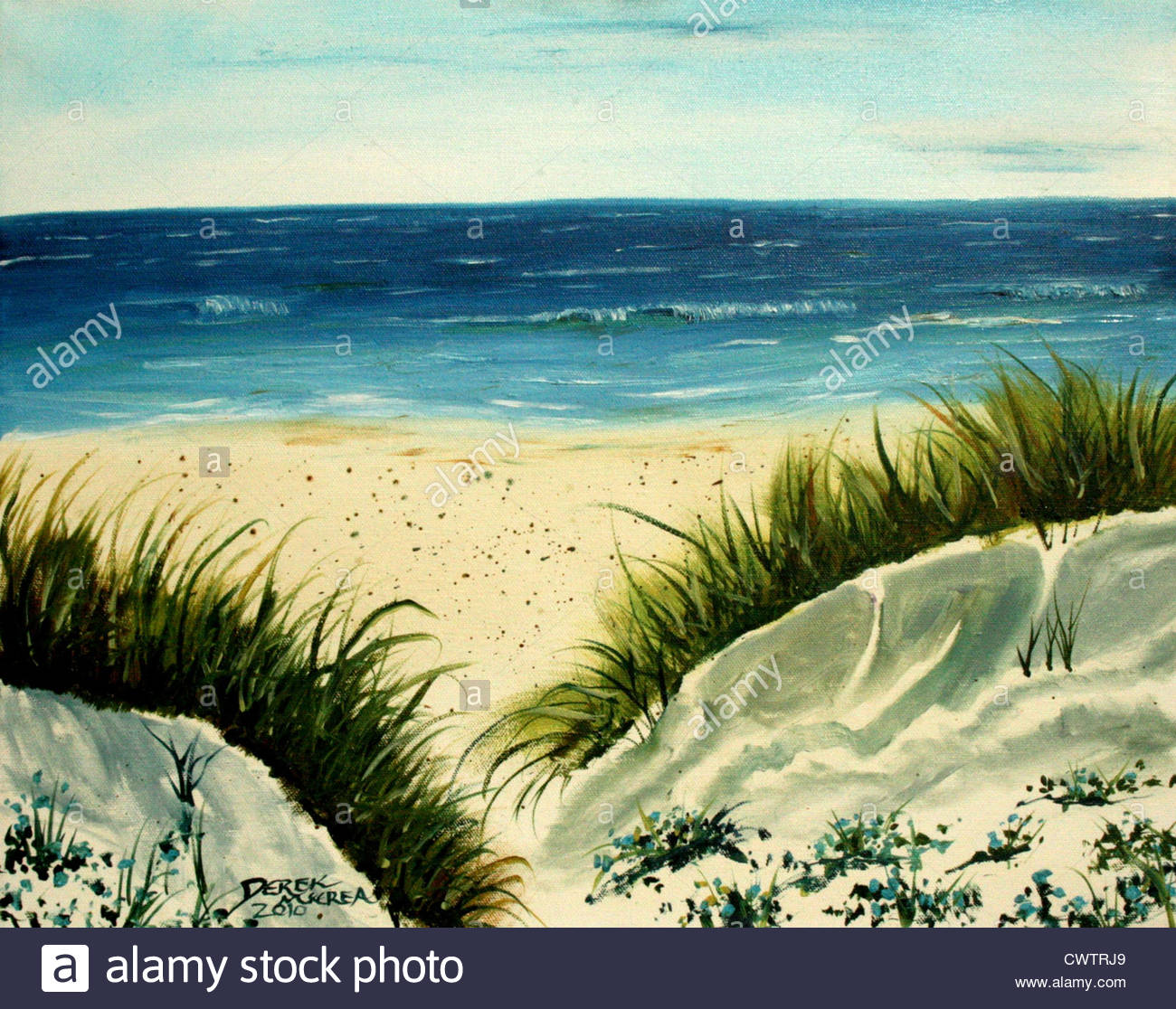 1300x1116 Beach Oil Painting On Canvas Acrylic Stock Photo 50332529 - Beach Oil Painting