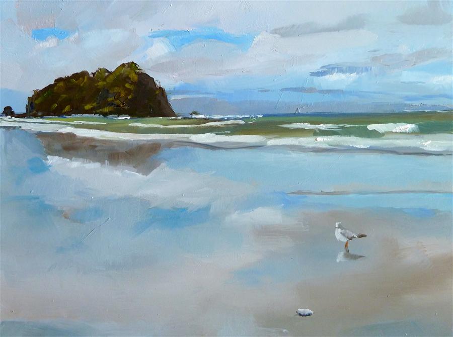 900x670 Beach Reflections By Gary Bruton - Beach Oil Painting