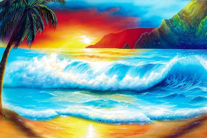 700x467 Beach Painting Art Print - Beach Painting