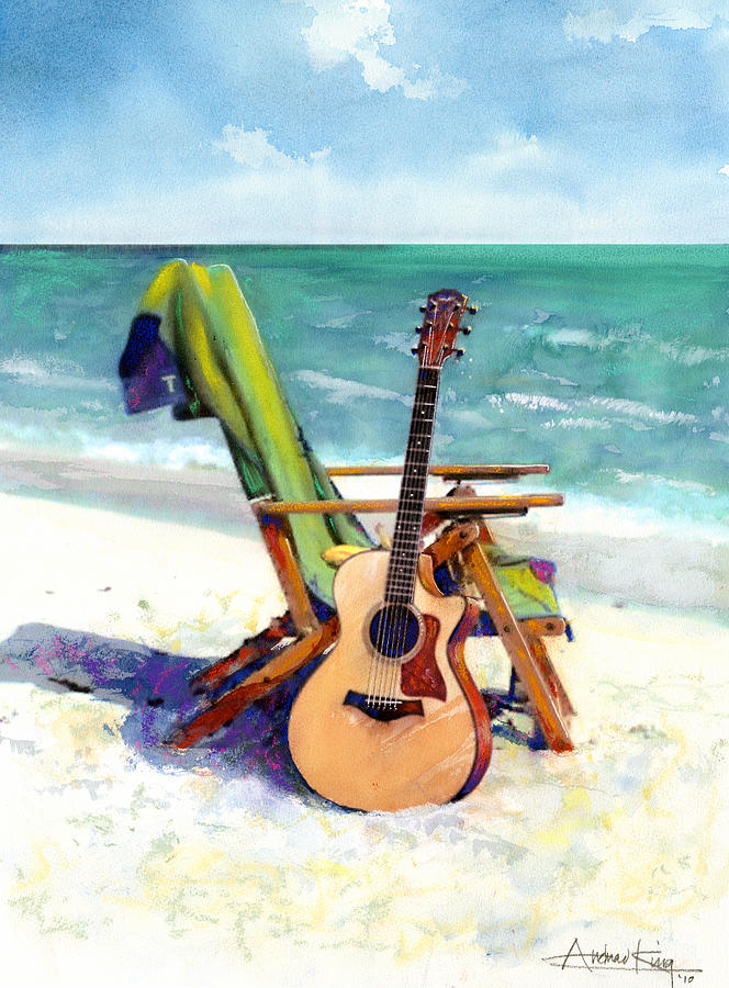 664x900 Taylor At The Beach Painting By Andrew King - Beach Painting
