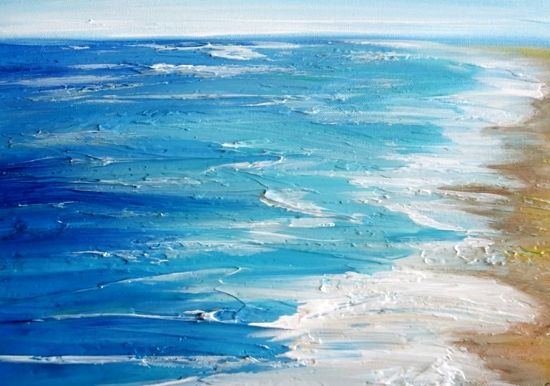 550x386 Affordable Original Sea Amp Beach Paintings By Etsy Artists - Beach Painting