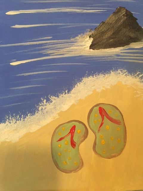 480x640 Kids On Beach Kid's Public Paint Class In St. Louis Artherapy - Beach Painting For Kids