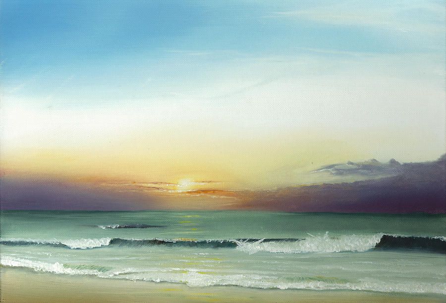900x612 Outer Banks Sunrise Painting - Beach Painting Obx