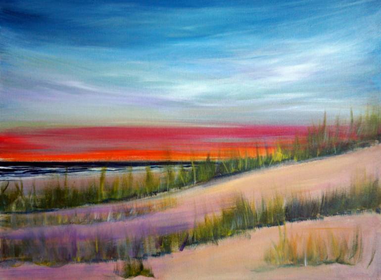 770x566 Saatchi Art Abstract Expressionism Outer Banks Beach Sunrise 18 X - Beach Painting Obx