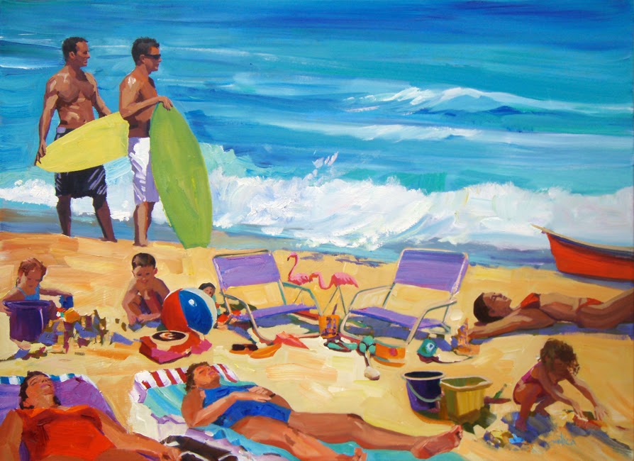 894x650 Patti Mollica - Beach Scene Acrylic Painting