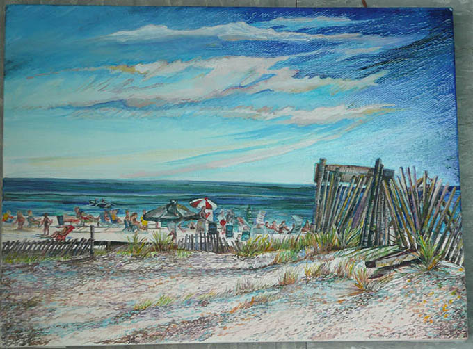 680x502 New Jersey Beach Scene Paintings For Sale, Artists Philadelphia - Beach Scene Painting