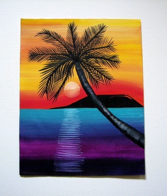 570x668 Image Result For Beach Silhouette Paintings On Canvas Paintings - Beach Silhouette Painting