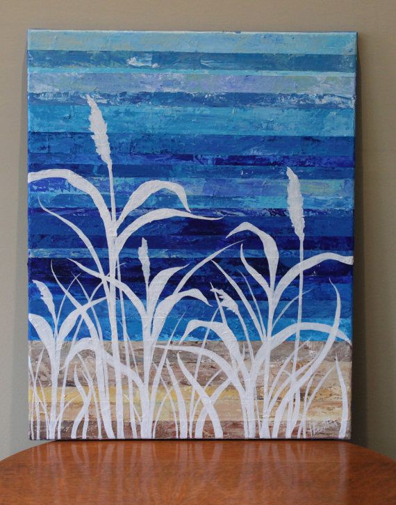 570x726 Wild Beach Grass Silhouette Painting On By Artbyheathercutts - Beach Silhouette Painting