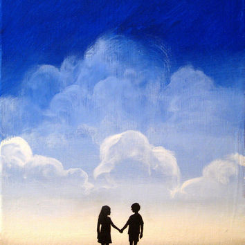 354x354 Beach Art Ampquotwe Found Loveampquot Wall From Wrightsonar - Beach Silhouette Painting