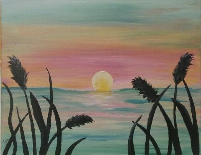 649x500 Beach Sunset Canvas Painting Class - Beach Sunset Canvas Painting