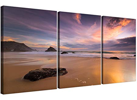 450x330 Wallfillers Cheap Beach Sunset Canvas Art - Beach Sunset Canvas Painting