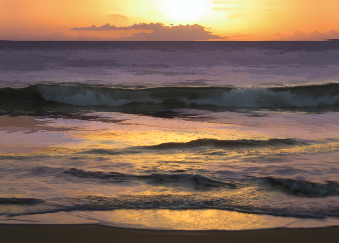 684x489 Kamaole Beach Sunset - Beach Sunset Painting