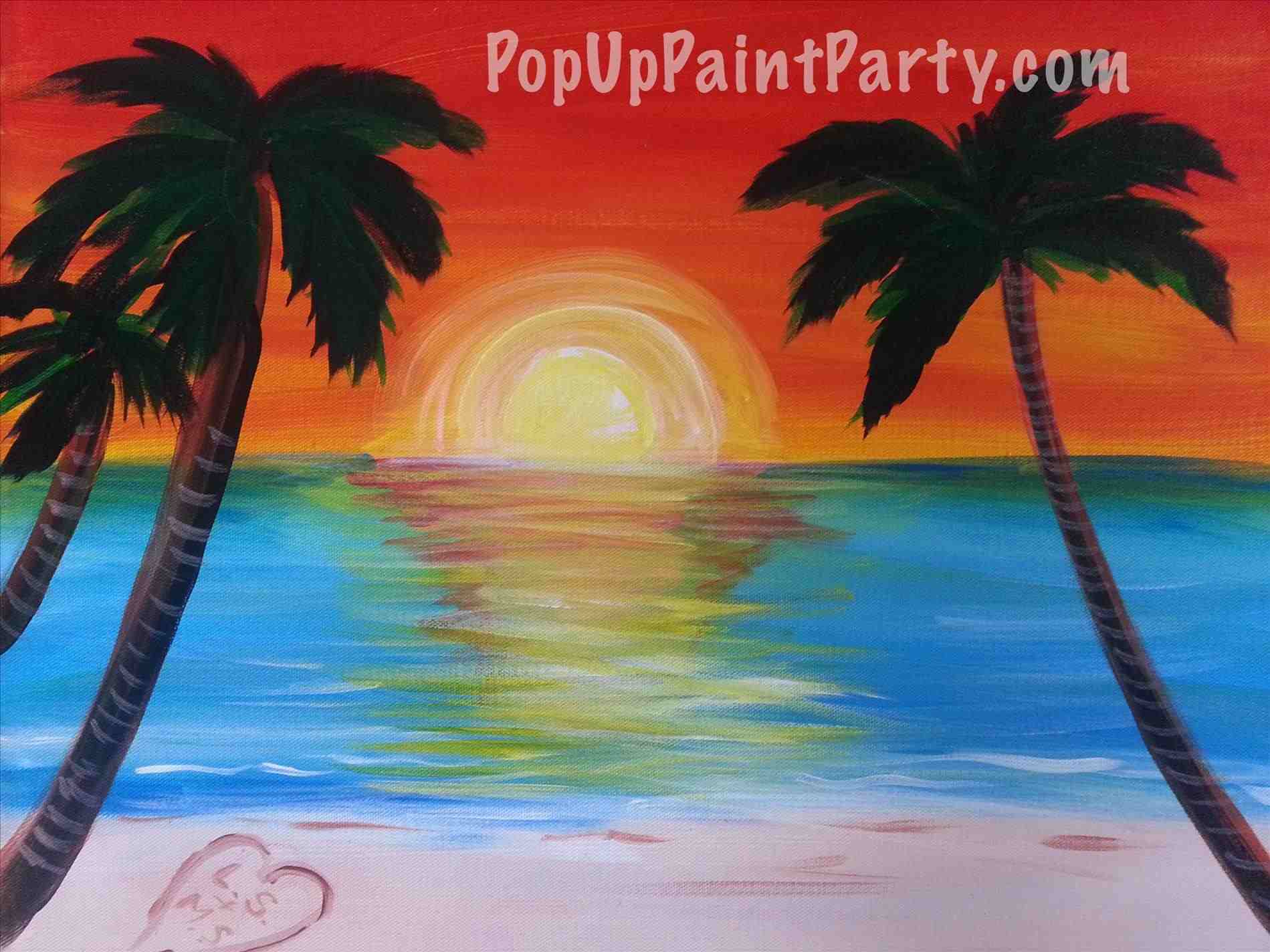 1899x1424 Speed Rhyoutubecom How Beach Sunset Painting With Palm Trees - Beach Sunset Painting