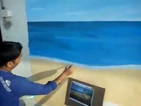 480x360 Beach Themed Wall Murals Handmade - Beach Themed Painting