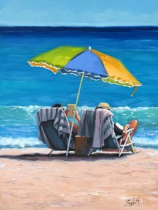 226x300 Beach Umbrella Paintings Fine Art America - Beach Umbrella Painting