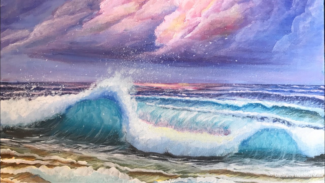 1280x720 Painting Beach Waves - Beach Waves Painting