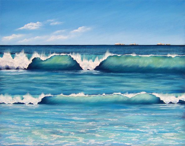 590x465 The 289 Best Beautiful Art Images On Canvases, Ocean - Beach Waves Painting