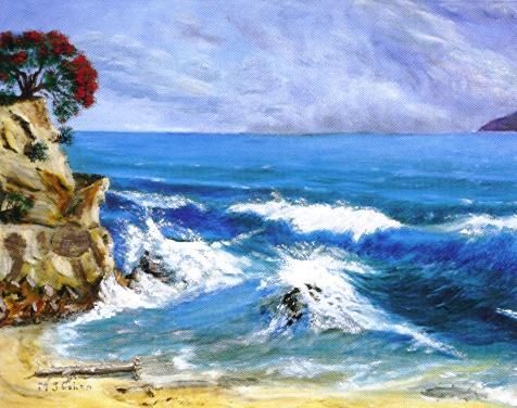 476x376 Waves In The Beach - Beach Waves Painting