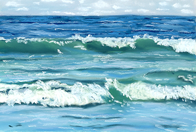 Beach Waves Painting at PaintingValley.com | Explore collection of ...