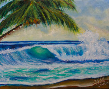 Beach Waves Painting at PaintingValley.com | Explore collection of ...