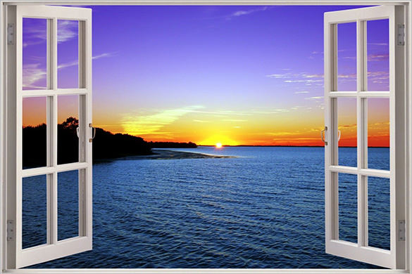 Beach Window Painting