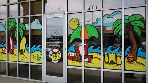 480x270 Rosvall Orthodontics Herriman Utah Summer 2016 Window Painting - Beach Window Painting