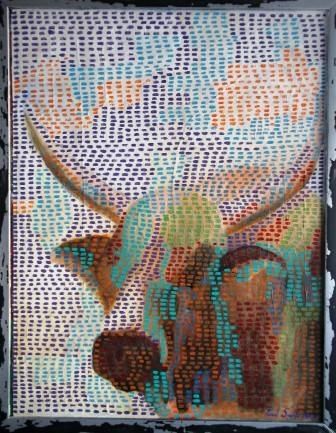336x433 African Bead Painting Nguni Cattle African Beads - Bead Painting