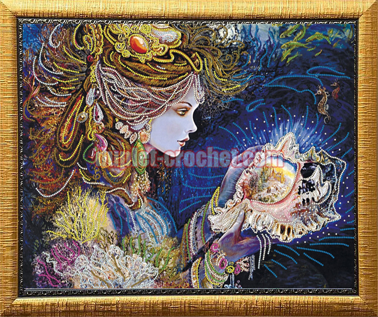 764x640 Shell For Mermaid Bead Embroidery Diy Kit Beaded Painting Set - Bead Painting
