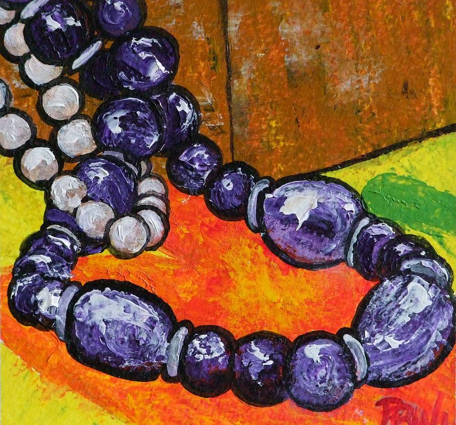 900x840 Still Life With Pearls Beads And Box Ppsl 3080 2876 Painting By - Bead Painting