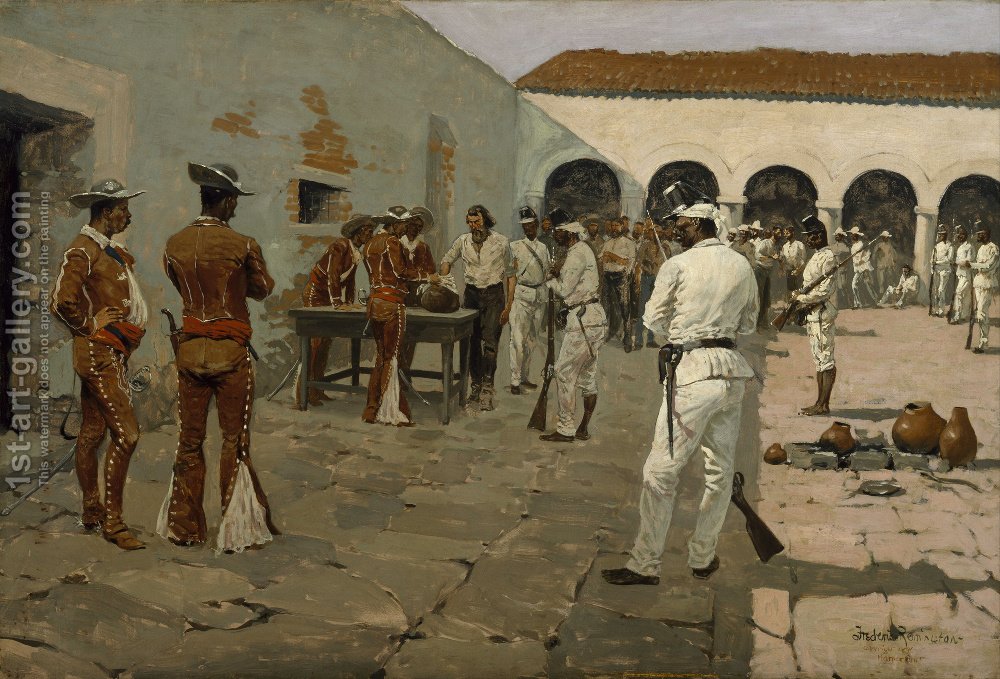 1000x679 The Mier Expedition The Drawing Of The Black Bean 1896 Frederic - Bean Painting