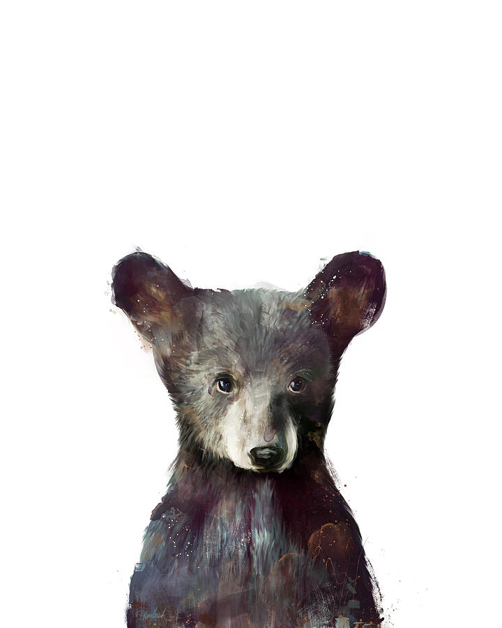 720x900 Little Bear Painting By Amy Hamilton - Bear Cub Painting