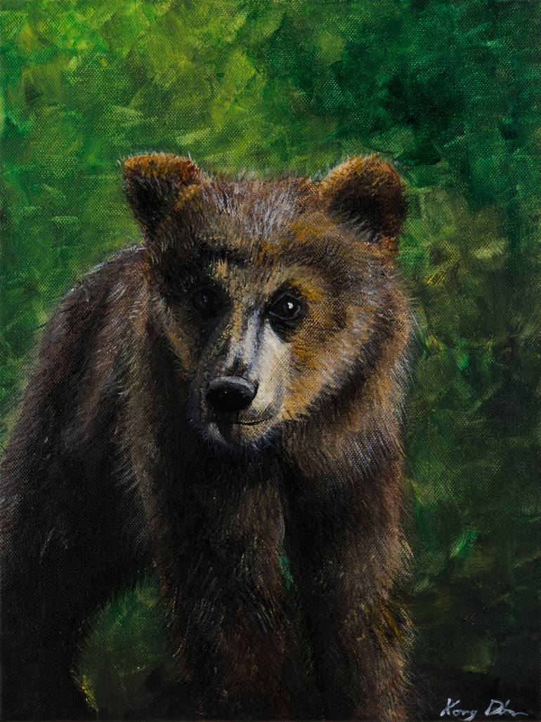 770x1027 Saatchi Art Bear Cub Painting By Dora Koreny - Bear Cub Painting