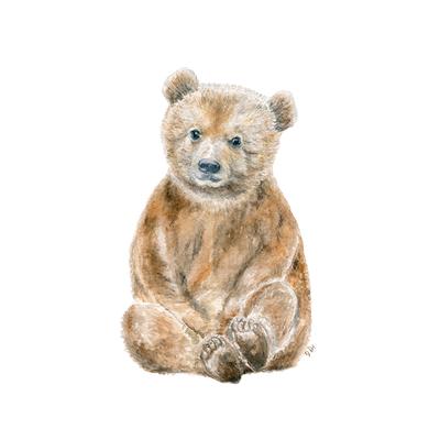 400x400 Baby Bear Print - Bear Cub Painting