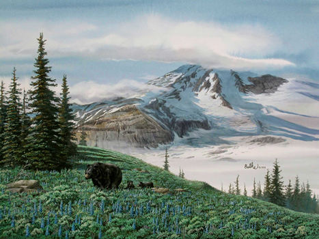 467x350 Bears Amp Wolves - Bear Mountain Painting