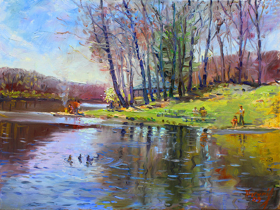 900x677 Early Spring In Bear Mountain Painting By Ylli Haruni - Bear Mountain Painting
