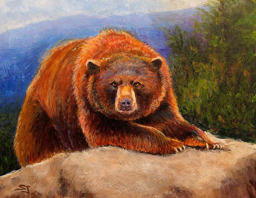 900x695 Kodiak Bears Paintings Fine Art America - Bear Mountain Painting