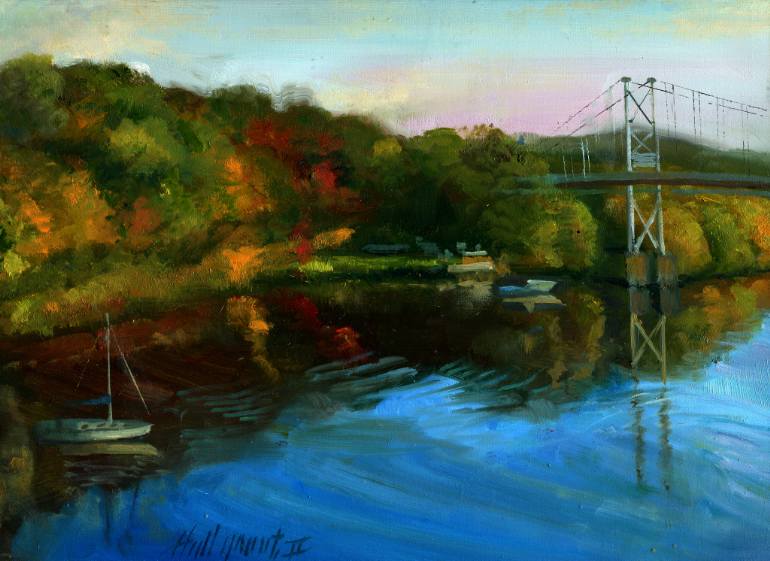 770x561 Saatchi Art Bear Mountain Bridge, Hudson River New York Painting - Bear Mountain Painting