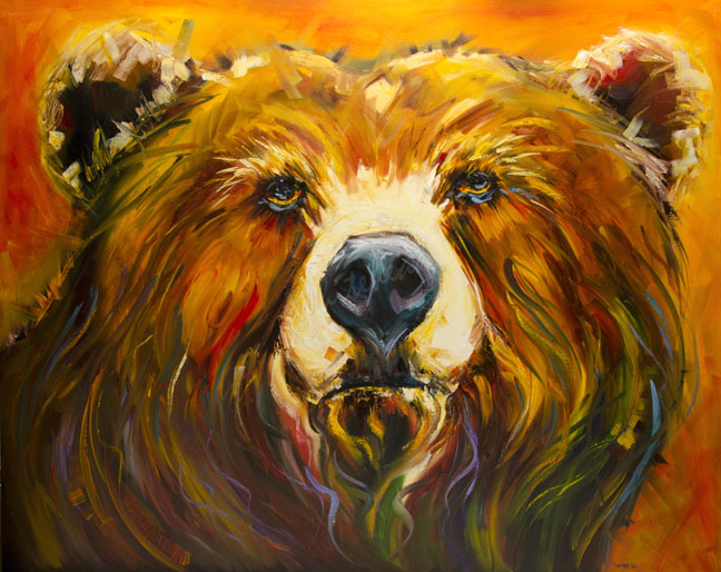648x514 Diane Whitehead - Bear Oil Painting