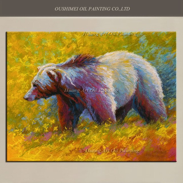 640x640 New Art Hand Painted Bear Oil Painting Hand Landscape Painting - Bear Oil Painting