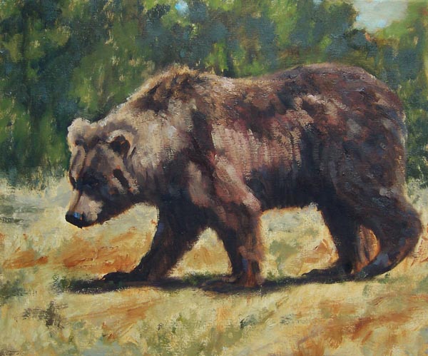 600x499 Susan Bell Fine Art Griz Original Grizzly Bear Oil Painting By - Bear Oil Painting
