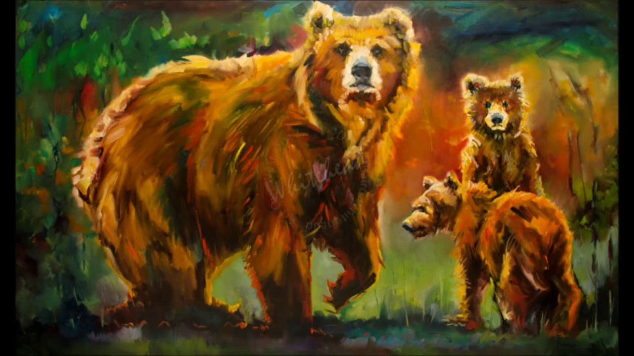 1280x720 Bear Oil Painting - Bear Oil Painting