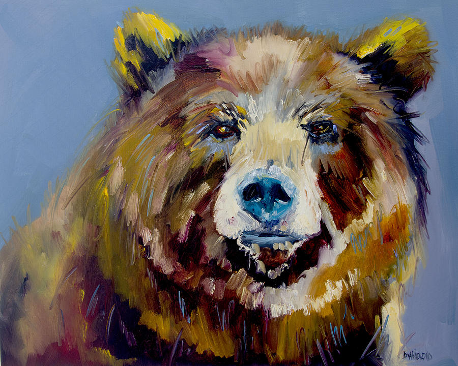 900x720 Bear Exposed Painting By Diane Whitehead - Bear Oil Painting