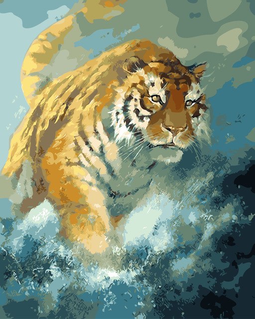 512x640 Tiger Oil Painting Diy Painting By Numbers Animal Bear Coloring - Bear Oil Painting