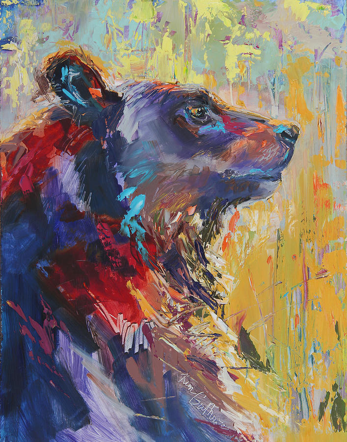707x900 Bear Fine Art Oil Painting By Kim Guthrie Art Painting By Kim Guthrie - Bear Oil Painting