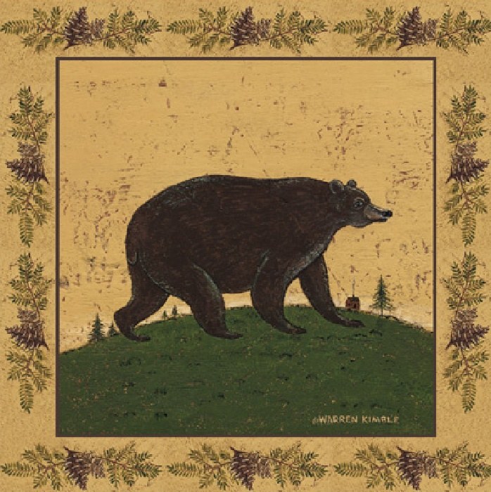 698x700 Warren Kimble Folk Bear Painting Best Paintings For Sale - Bear Painting