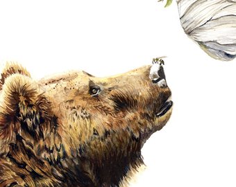 340x270 Bear Painting Etsy - Bear Painting